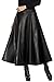Zeagoo Women Synthetic Leather High Waist Mini/ Long A-Line Swing Skater Skirt
