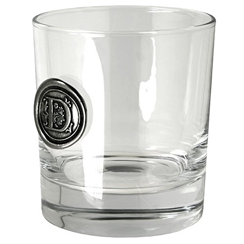 English Pewter Company 11oz Old Fashioned Whiskey Rocks Glass With Monogram Initial - Unique Gifts For Men - Personalized Gift With Your Choice of Initial (J) [MON110] - Thumbnail 3