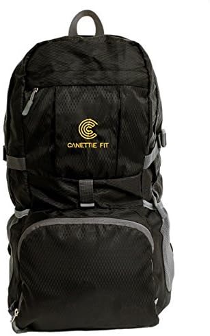 Canettie Fit Ultra Lightweight 35 Liter Premium Foldable Backpack Water Resistant Durable Packable Daypack  for Travel, Hiking, Cycling, Sport and Day Trips Green or Black