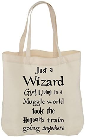 Hiros® Harry Potter Themed Just a wizard girl living in-Cotton Shopping Tote Bag.