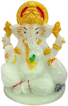 Beautiful Glow in the Dark Statue Ganesha/Ganpati Murti Idol Statue Sculpture for Office/ Home Decor (Design 3)
