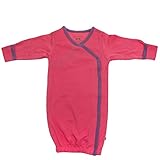 Babysoy Organic Cotton Baby Girls Kimono Bundler Gown (Pink Lemon & Eggplant, 3-6 Months)