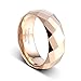 TUSEN JEWELRY 8mm Wedding Bands Rose Gold Plated on the Polished Facet Cut Shiny Tungsten Mens Ring