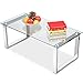 Topeakmart Modern Design Cocktail Coffee Table Tempered Glass Top with Chrome Finish Legs Living Room Furniture