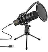 USB Microphone ZINGYOU Computer Gaming Microphone Condenser Microphone 192kHz/24bit for Streaming...