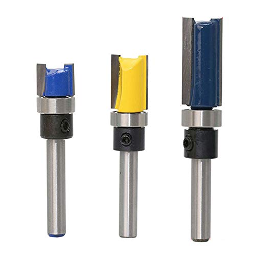 Autoly 2 Flute 1/4 Inch Shank Top Bearing Flush Trim Pattern Router Bit Woodworking Milling Cutter Tool 1set (1/4x1/2x11.9,1/4x1/2x25,1/4x1/2x20) - Thumbnail 4