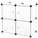 C&AHOME Cube Storage Organizer, Modular 4-Cube Shelving Units, Closet Cabinet, Plastic Closet Organizer with Doors Ideal for Bedroom, Home Office, 24.8”L x 12.4