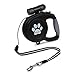 Dog Retractable Leash, IDEAPRO 26 ft 110 lbs Dog Walking Leash Heavy Duty Tangle Free Nylon Dog Leash with LED Detachable Flashlight for Medium Large Dogs (Black)