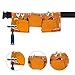 Kids Tool Belt, Monocho Kids Construction Tool Belt Real Suede Leather Children's Tool Pouch with 7 Pockets for Boy and Girl Costumes Dress Up Role Play Adjustable Size for Ages 2-14 (Brown)