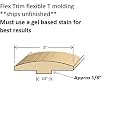 FLEX TRIM flexible T molding- MAPLE GRAIN - #TMOLD: 2" flex T molding - 12' feet long - MAPLE GRAIN TEXTURE