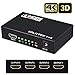 HDMI Splitter 1 in 3 4 Out,DRLSS V1.4 Powered 1x4 Ports Box Supports 4K@30Hz Full Ultra HD 1080P and 3D Compatible with PC STB Xbox PS4 PS3 Fire Stick Roku Blu-Ray Player HDTV