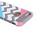 iphone 6 case,BAISRKE[2in1] Heavy Duty Hybrid Hard Case for Apple Iphone 6, 6s, 6g, 6th Generation,Powder Blue Mint Teal and Coral Pink Split Chevron Design Cover (Gray Silicone Shell)