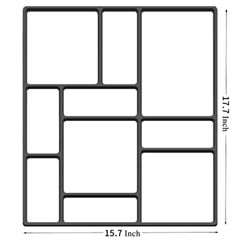 Uitee Path Maker Mold,17.5x15.7x1.5Inch Path Walk Maker Reusable Concrete Path Maker Molds, Stepping Stone Paver, Lawn Patio Yard Garden DIY Walkway Pavement Paving Moulds (10-Grid)