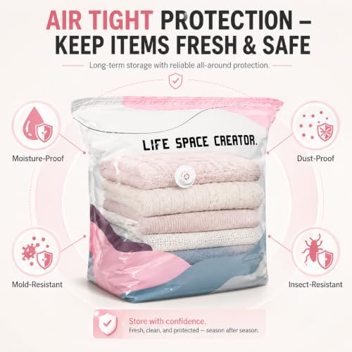 4Pcs No Pump Vacuum Storage Bags, Large Better Life Space Bags Cube photo 8