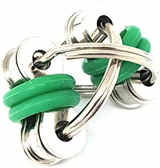 Fidget Flip Chain green - Steel Flipping Bike Chain Fidget Toy For Stress Relief. Express ADHD, ADD and Autism - Relieve Your Stress, Anxiety and Boredom. For Workplace or School. No Noise.
