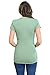 LaClef Women's Doubled Layered Scoop Neck Ruched Maternity Nursing Breastfeeding Top (Large, Sage)