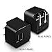 AMEMO 12W 2.4A Dual USB Port Wall Charger Adapter with Foldable Plug for Smartphones, Black