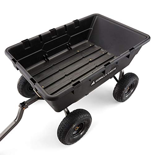 Gorilla Carts 1500 Pound Capacity Heavy Duty Poly Yard Garden Steel