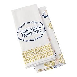 See Hallmark Home Decorative Cotton Kitchen Dish Towels (Set of 2) Family Style Perfect for Any Kitchen Details