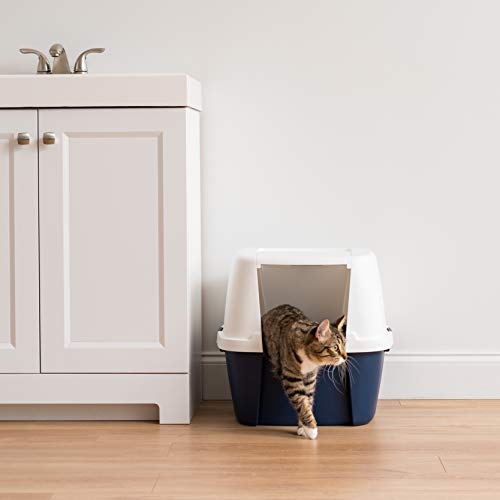 IRIS USA Cat Litter Box Enclosed with Lid, Covered Litter Box with