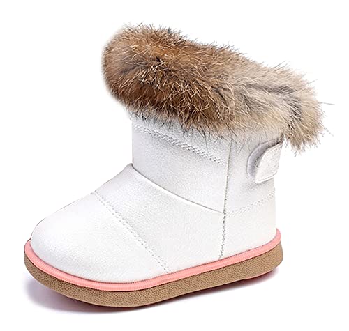 KVbabby Toddler boots Kids Snow Boots Girl's Warm Winter Boots Waterproof Boot PU Leather Non-slip