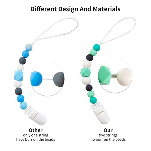 image for LIUYAXI Silicone Pacifier Clip for Baby Boys & Girls, 4 Pack Paci Clip