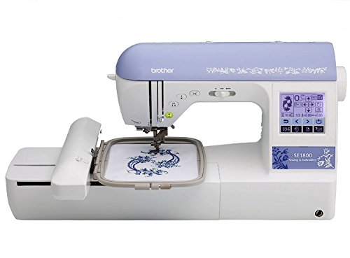 Brother SE1800 (SE 1800) Sewing and Embroidery Machine w/ USB Port + Hard Carrying Case + 5" x 7" Embroidery Hoop + 5" x 12" Multi-Positionable Hoop + 11 Sewing Feet + More
