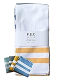 Kitchen Dish Towel by F.E.D, Extra Large Tea Towel in 4 colours, 100% Professional Cotton, Machine Washable Fabric (Set/Pack of 4)