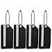 Small Luggage Tags with Privacy Cover & Metal Loop - (4pk, Black)