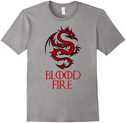 Mens BLOOD DRAGON FIRE T-Shirt 2XL Slate