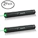 Hench 2 Pack Tactical Green Hunting Rifle Scope Sight Laser Pen, Demo Remote Pen Pointer Projector Travel Outdoor Flashlight, LED Interactive Baton Funny Laser Toy