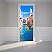 Fymural Door Wall Mural Wallpaper Stickers 30.3x78.7 Venice Canal Vinyl Removable 3D Decals