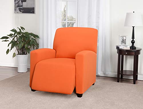 Madison Stretch Jersey Tangerine Large Recliner Slipcover, Solid