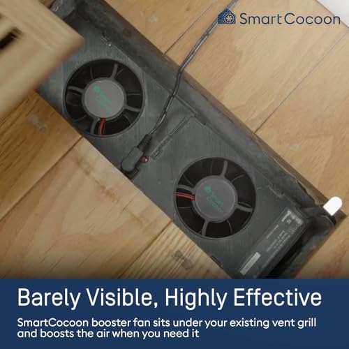 SMARTCOCOON 4x10 Smart Booster Fan System–Improves Weak Airflow in Hot & Cold Rooms – Works with Forced Air Heating & Cooling Systems – Integrates with Nest & ecobee – Works with Alexa- Made in Canada