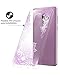 Casetego Compatible with Galaxy S9 Case,Clear Soft Flexible TPU Case Rubber Silicone Skin with Flowers Floral IMD Printed Back Cover for Samsung Galaxy S9-Purple Flower