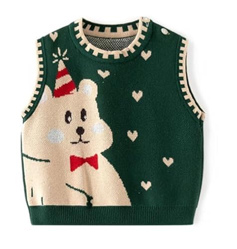 warmstraw Girl's Boys Knitted Sweater Vest Christmas Party Top