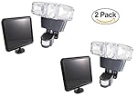 2 Pack Triple Heads 180 Degree Ultra Bright Outdoor Solar Motion Sensor Light, 1200 lumens with Advanced COB LED Technology, 3 Intelligent Modes Adjustable, Solar Panel with 15FT Extend Cable