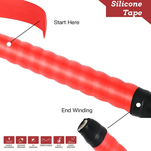 Bicycle Handlebar Tape Gel Bar Tape Wrap for Road Bikes and Cycling (Red)