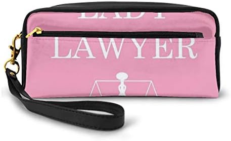 Pencil Case Lawyer PU Leather Office Pencil Bag Zipper Pen Pouch Holder Stationary Cosmetic Makeup Bag