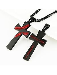 HZMAN - Dije de cruz de béisbol, cadena de 24”