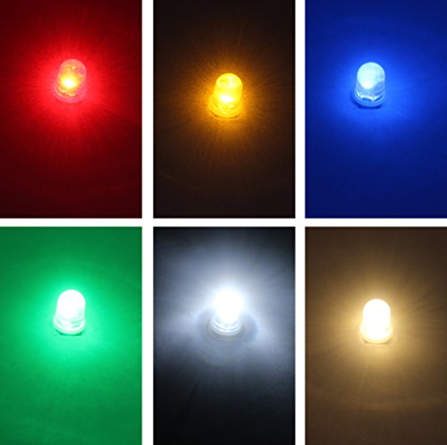 GutReise 10pcs E10 Screw 3V 4.5V 6V 12V 24V Spot Led Bulb Light Lamps Warm White Yellow Blue Green Red Cold White+10pcs E10 Base (DC6V, Warm White)