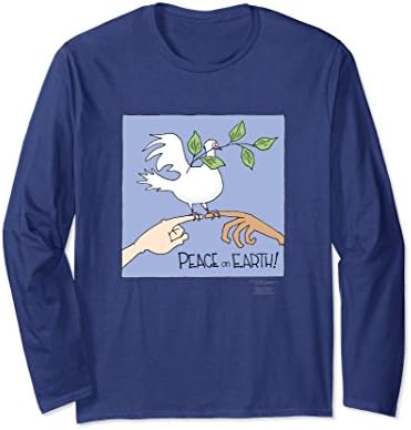 Unisex Signe Wilkinson: Peace on Earth Long Sleeve T-Shirt Medium Navy