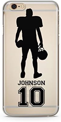 CodeiCases iPhone 6/6s Clear Football Custom Cover With Custom Name and Number, Football Custom Case Clear Transparent for iPhone