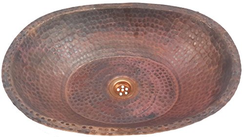 Egypt gift shops Rustic Fire Burnt Oval Copper Bathroom Sink Flat Bottom Toilet Lavatory Basin