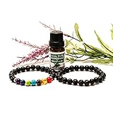 NV Originals Aromatherapy Anxiety Bracelet Set – 2 Essential Oil Diffusers with 10ml Peppermint Oil