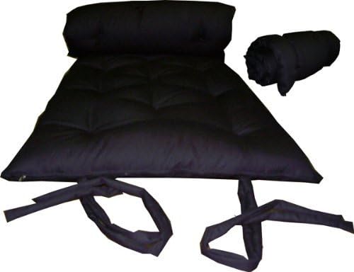 Calliger - Traditional Japanese Floor Futon Mattress in Black, 50 x 80 Inches, Full Size, Foldable Cushion Mat