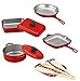 10 Piece Pots and Pans Kitchen Cookware Toy Playset for Kids with Cooking Utensils Set