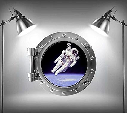 A Pieni Colori Astronauta Oblò V2 Spazio Bambini Camera Da Letto Adesivo Da Parete Decalcomania Cameretta Bambini Decorazione Medium