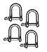 US STAINLESS 4 Pieces Stainless Steel 316 Forged D Shackle Marine Grade 5/16
