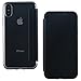 Lontect Compatible iPhone Xs Case, Slim PU Leather Folio Flip Case with Card Slot & Clear Soft TPU Back Cover for Apple iPhone Xs - Black